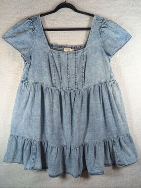 Terra & Sky Light Blue Washed Denim Dress